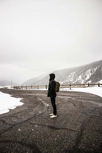 andorra la vella person standing on gray concrete top road near snow andorra